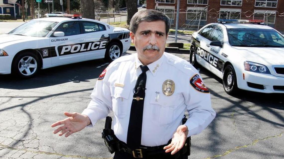 
Durham Police Chief Jose Lopez speaks during a press briefing in March 2012. Lopez announced his retirement Tuesday.
