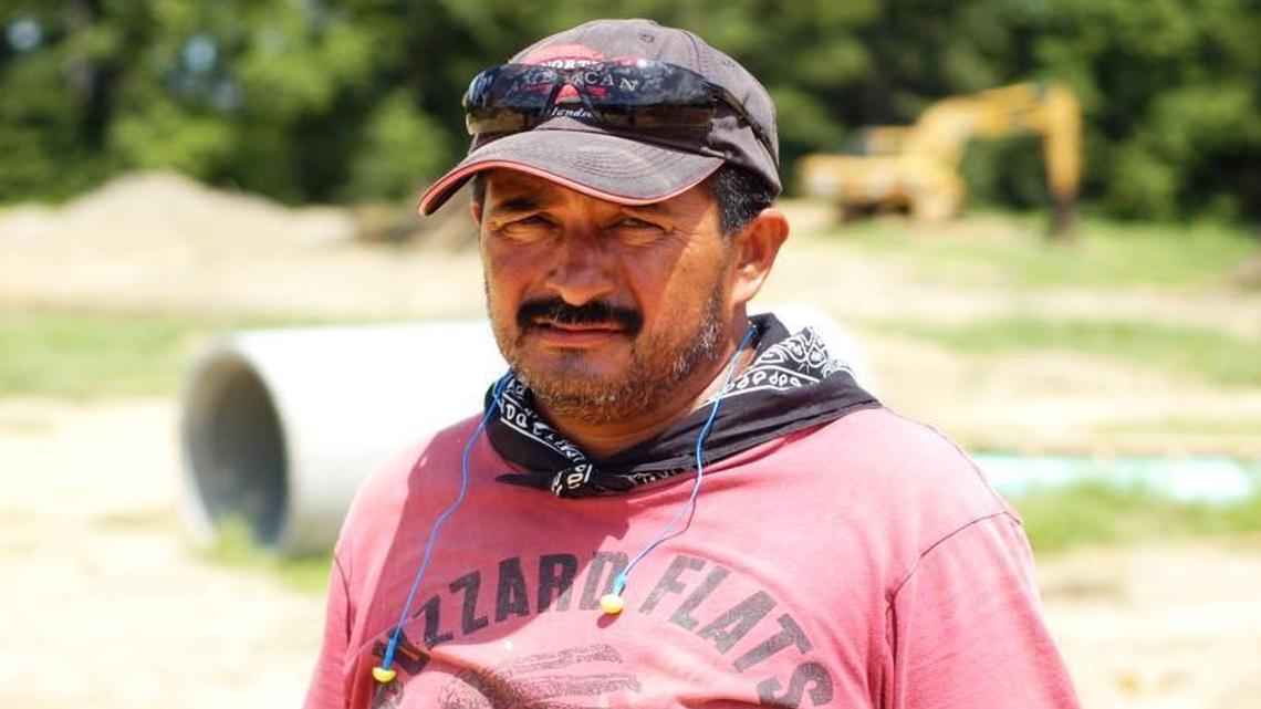 Rafael Mejia was shot in the leg by a stray bullet late last month while digging a storm drain in the newest phase of the Portofino neighborhood, just outside of Clayton.