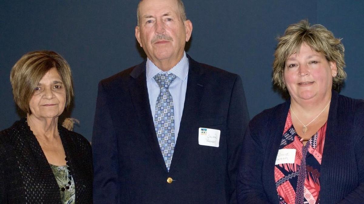 From left, Elaine, Julian and Julie Barham.