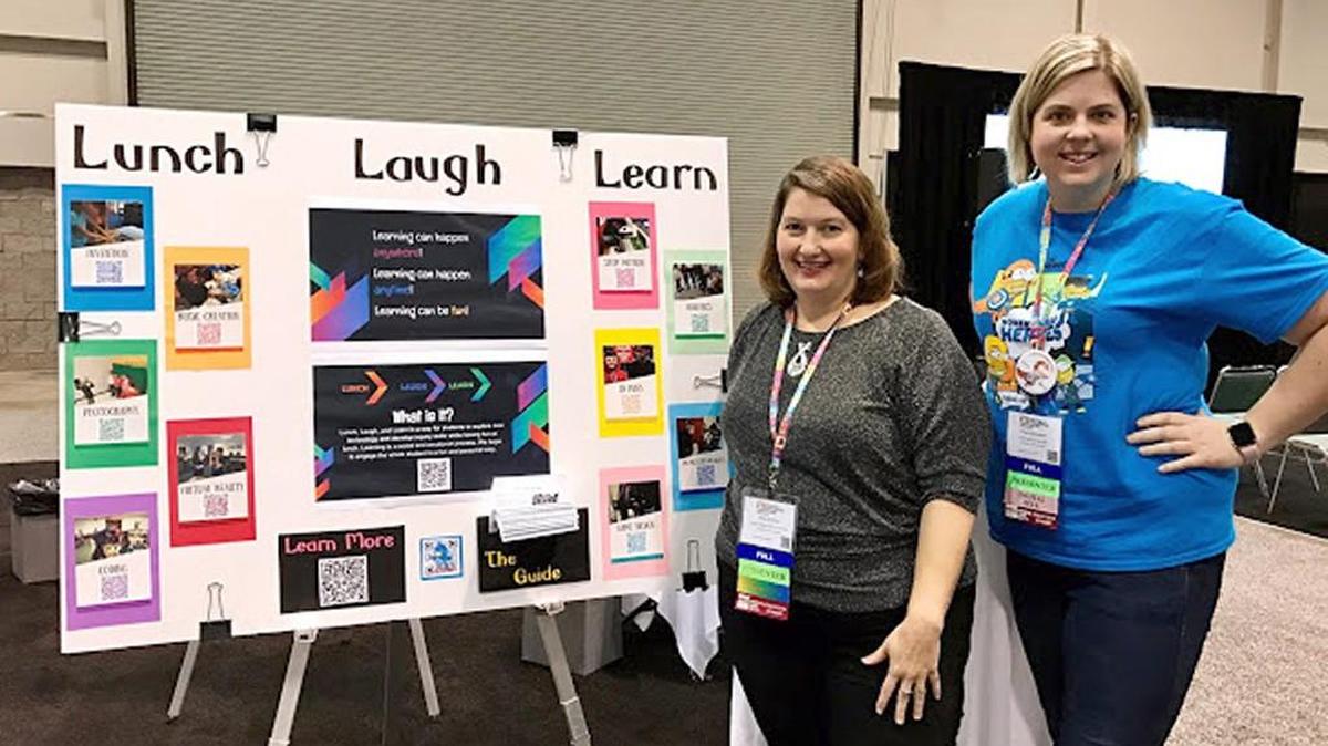 Digital Learning Team members Pam Batchelor, right, and Amy Stanley present at the Future of Educational Technology Conference in Orlando, Fla.