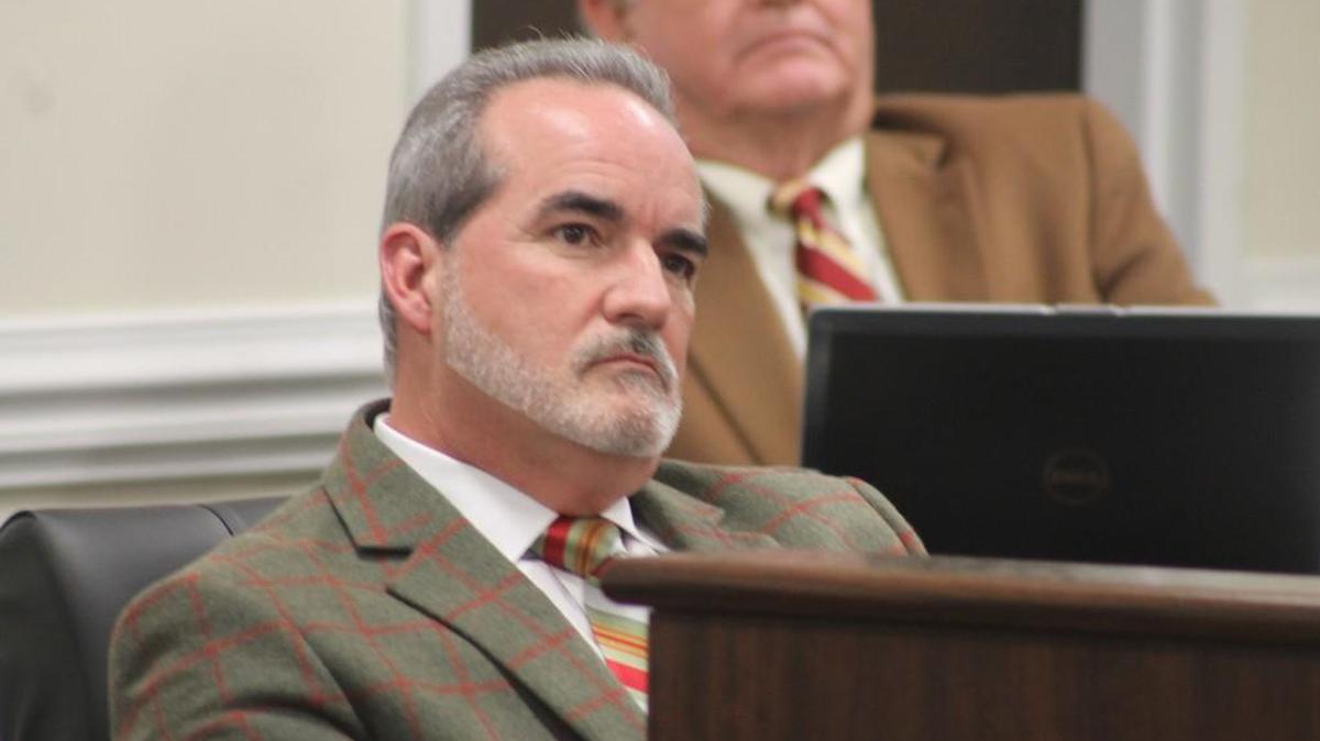 Outgoing school board member Keith Branch at the board’s November meeting. Branch was elected in November to the Johnston County Board of Commissioners.