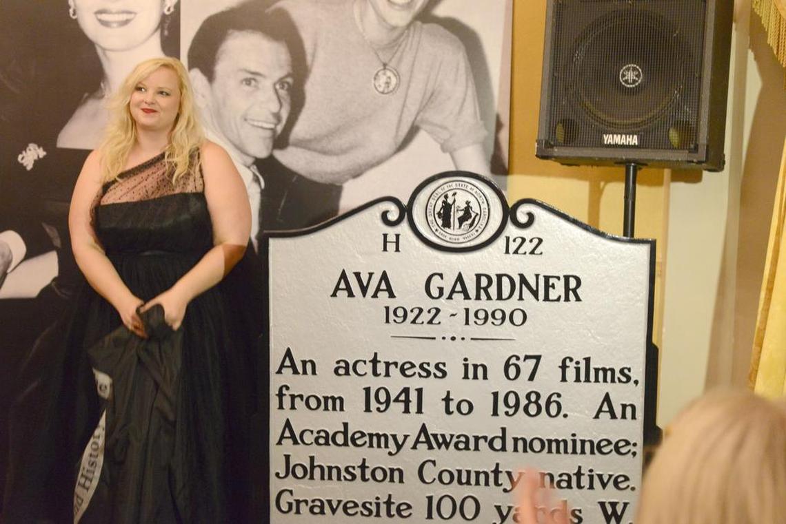 A highway marker for Smithfield’s Ava Gardner was unveiled following a Frank Sinatra Jr. concert in Durham. Ava Gardner Museum director Deanna Brandenberger did the unveiling.