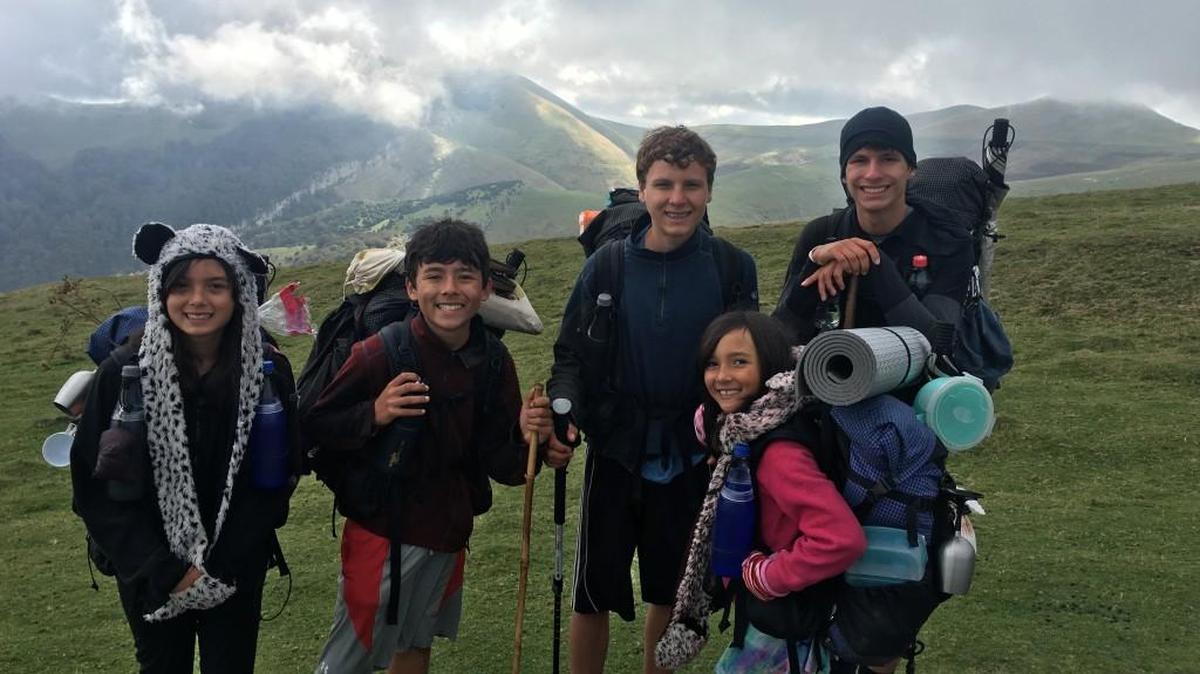 The Agbayani kids, from left, Bronwyn, Tristan, Karsh, Aynsleigh and Reichen, persevered on a 1,000-mile hike through France and Spain.