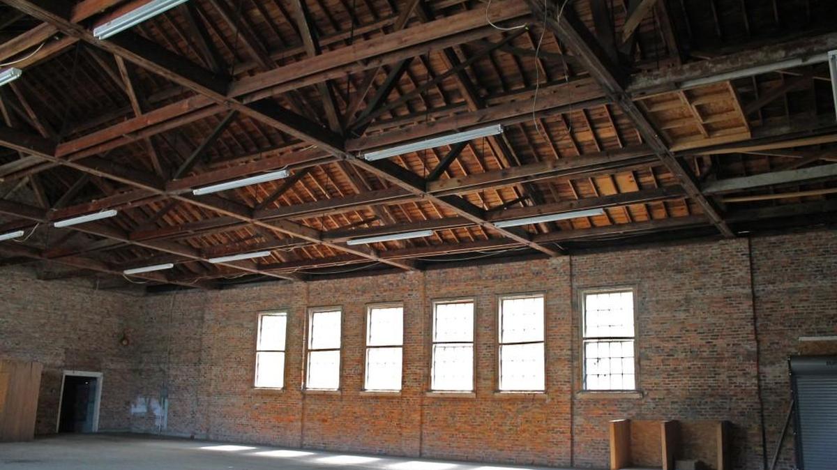 An interior view of the former gym that Selma hopes to turn into a civic center.
