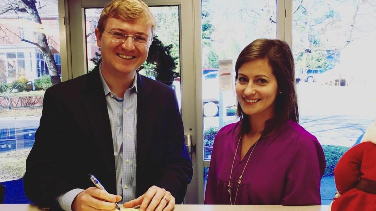 With his wife Beth by his side, Benton Sawrey of Smithfield files to represent District 11 in the N.C. Senate.
