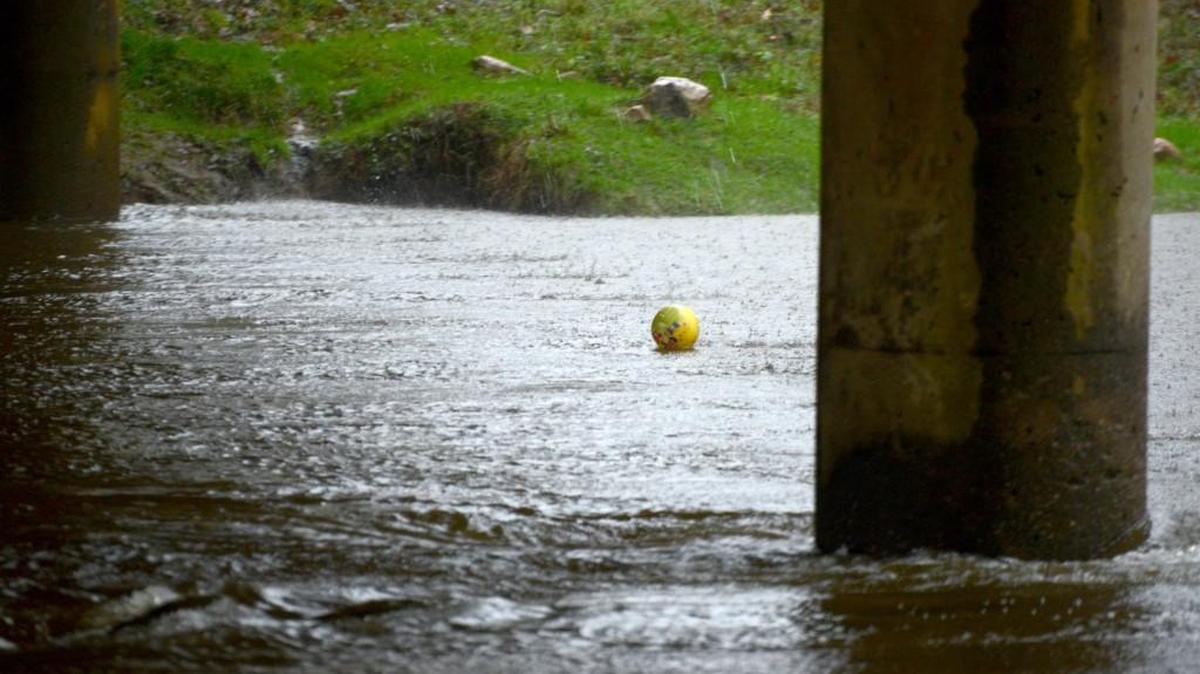 A swollen Neuse River ferries a beach ball through Clayton toward Smithfield. The past December has been the warmest and wettest in the past five years.