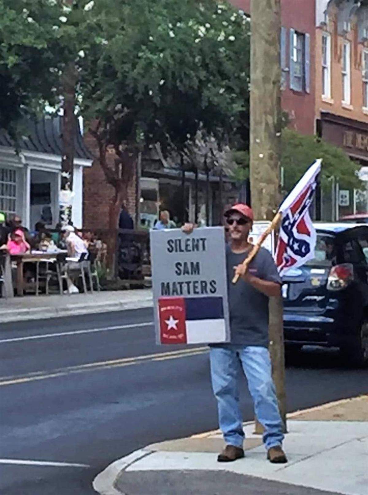Steve Marley said he started carrying Confederate flags to Hillsborough in August 2018 to honor his ancestors, protest the removal of Silent Sam and oppose Orange County’s rules regulating the size of flags and flagpoles.