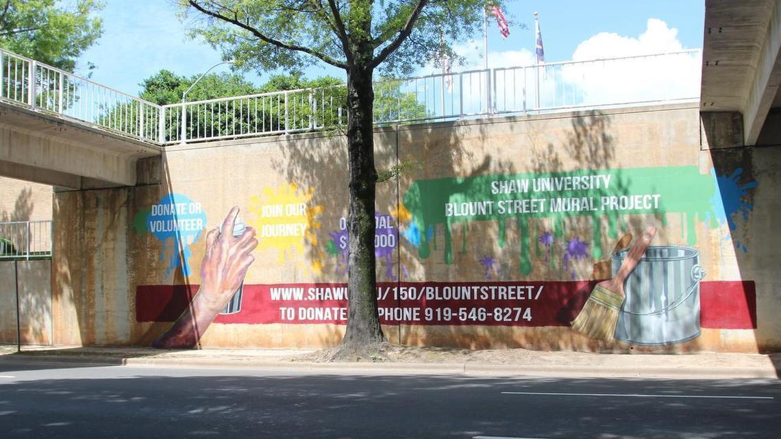 
Scott Nurkin, founder of The Mural Shop in Chapel Hill, will paint murals below the Shaw University’s Blount Street pedestrian bridges, between East South Street and Martin Luther King Jr. Boulevard. Student artists and other volunteers also will participate.
