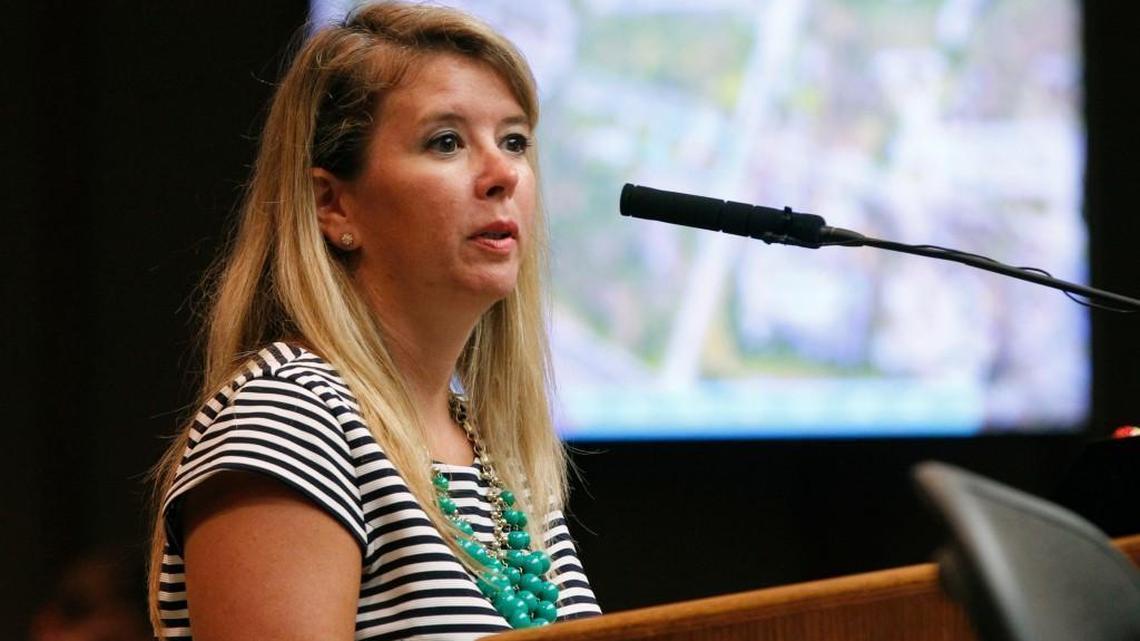 Tonya Baker Nelson, executive director of Hand of Hope Pregnancy Centers, speaks to the city council during a discussion of rezoning that would allow Hand of Hope to have an office next door to A Preferred Women's Health Center during the Raleigh City Council regular session in the municipal building in Raleigh Tuesday, June 21, 2016.