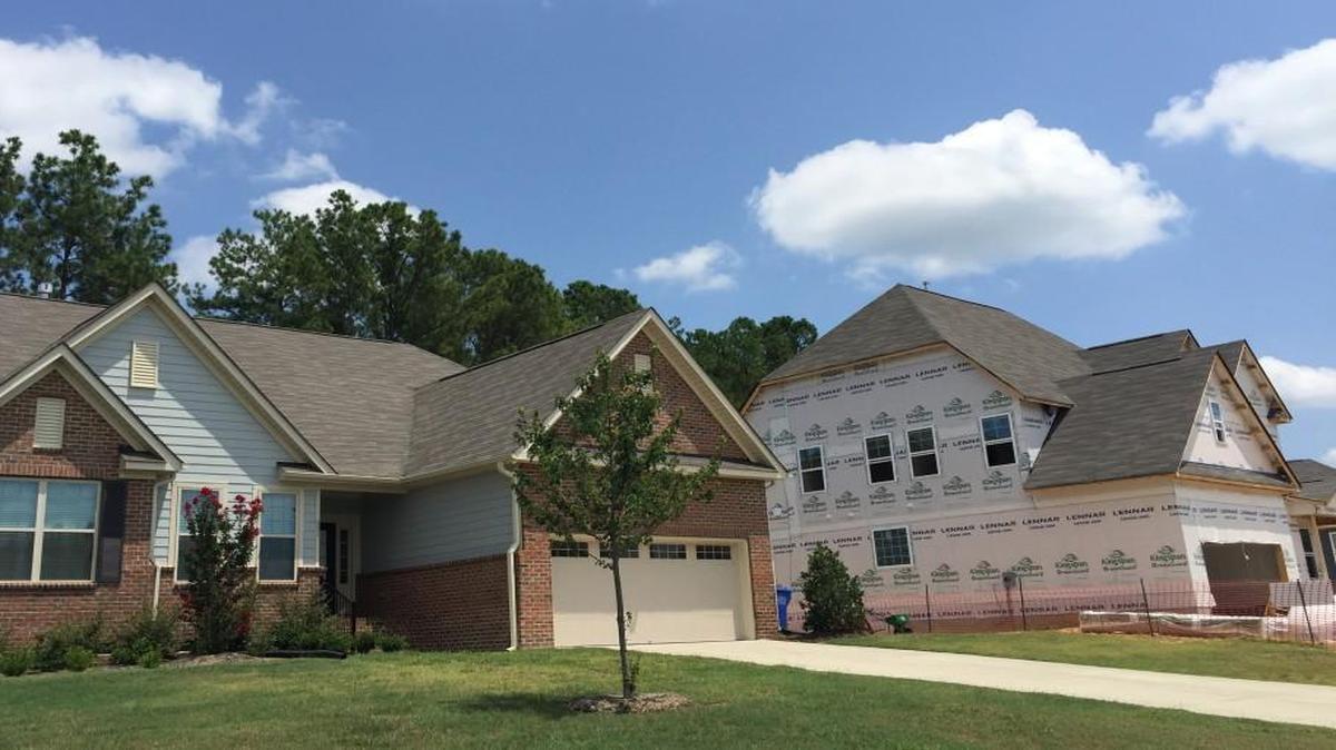 Houses are being built in the Cedar Lakes development, off of Young Street in Rolesville. The town is the fastest-growing in the state.