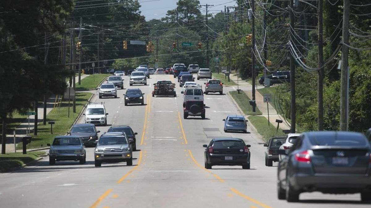 Traffic on Six Forks Road between Millbrook Road and and Shelley Road on Wednesday, July 19, 2017 in Raleigh, N.C.
