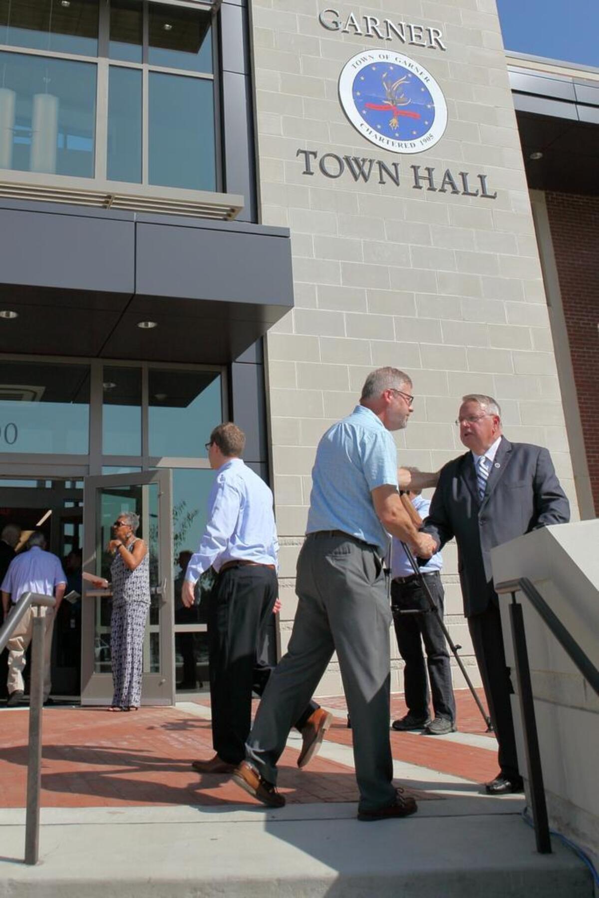 The dedication ceremony for Garner’s new Town Hall.