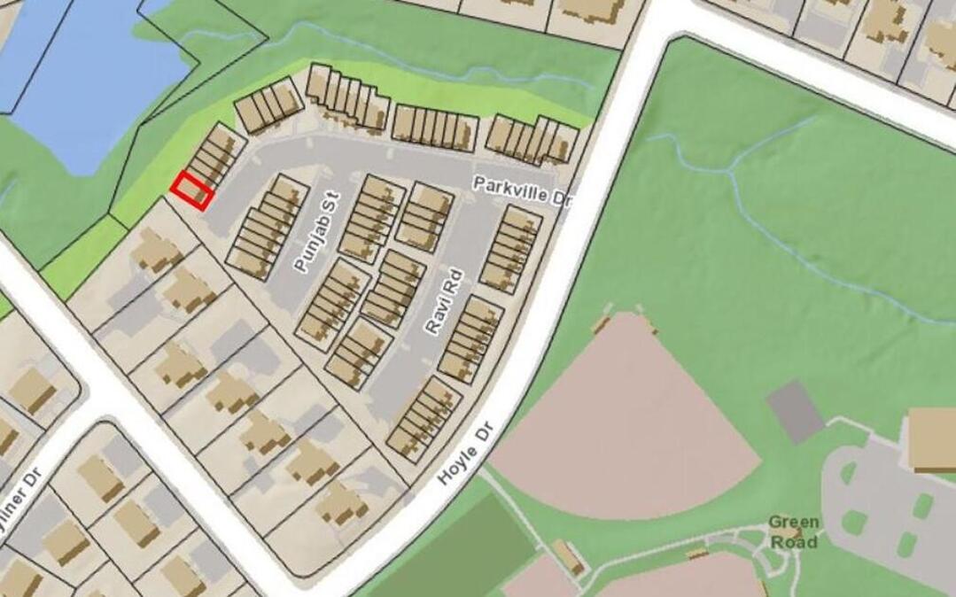 A section of the Raleigh-Wake County GIS map shows the six-unit townhouse building where a fire broke out Thursday, June 15, 2017.