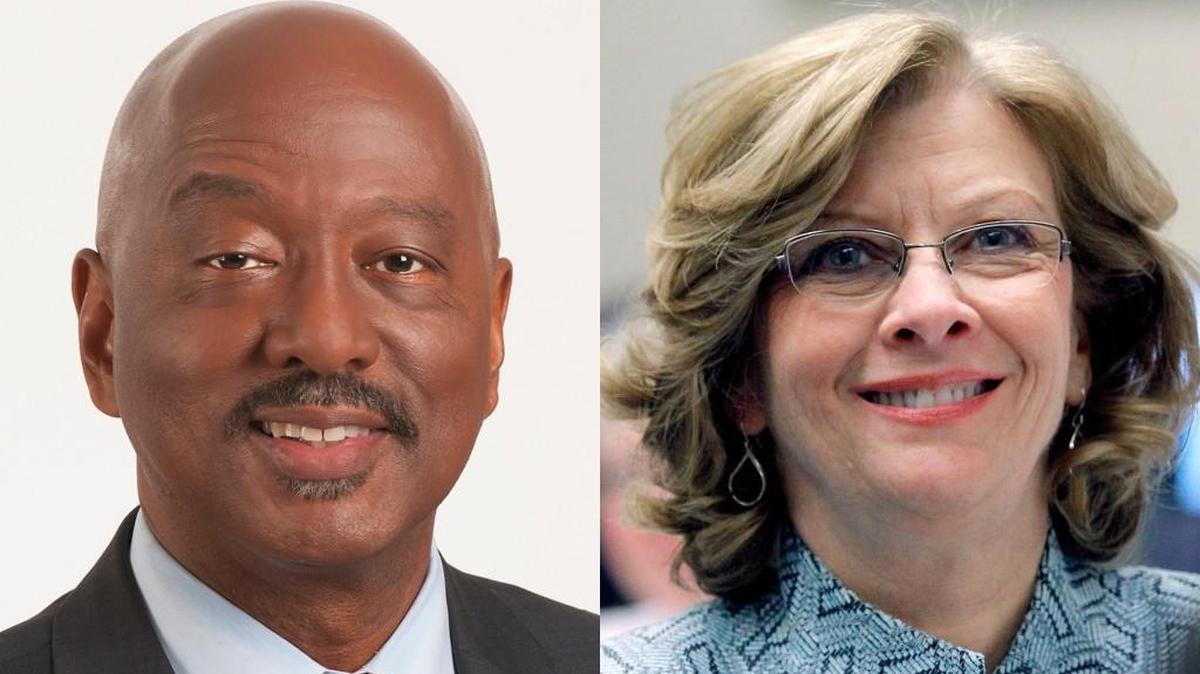 Nancy McFarlane, right, and Charles Francis
