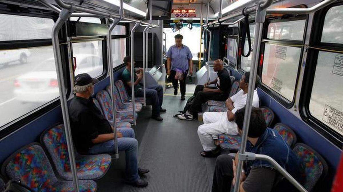 Only a few people ride the R-Line bus around lunchtime in downtown Raleigh on July 21. As the city prepares to hike bus fares by 50 percent, Raleigh will continue to spend $1 million each year to keep the downtown R-Line bus free to riders.