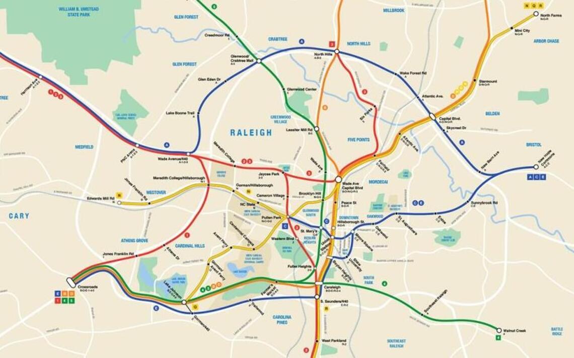 Raleigh now has a subway map (but no subway)