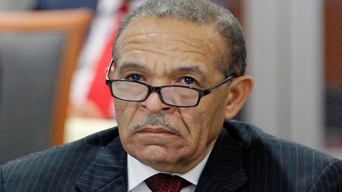 Chair of the Wake County Commissioners James West listens during a joint meeting between the Wake Co. Commissioners and the Wake Co. School Board held at PNC Arena in Raleigh on Jan. 26, 2015.