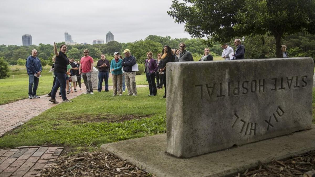 Kate Pearce, a senior planner with the City of Raleigh leads a weekly guided tour of Dix Park Wednesday, May 18, 2016. Raleigh this week started accepting applications from residents who want to serve on a 45-member advisory committee that will help design the park and engage the public in the planning process.