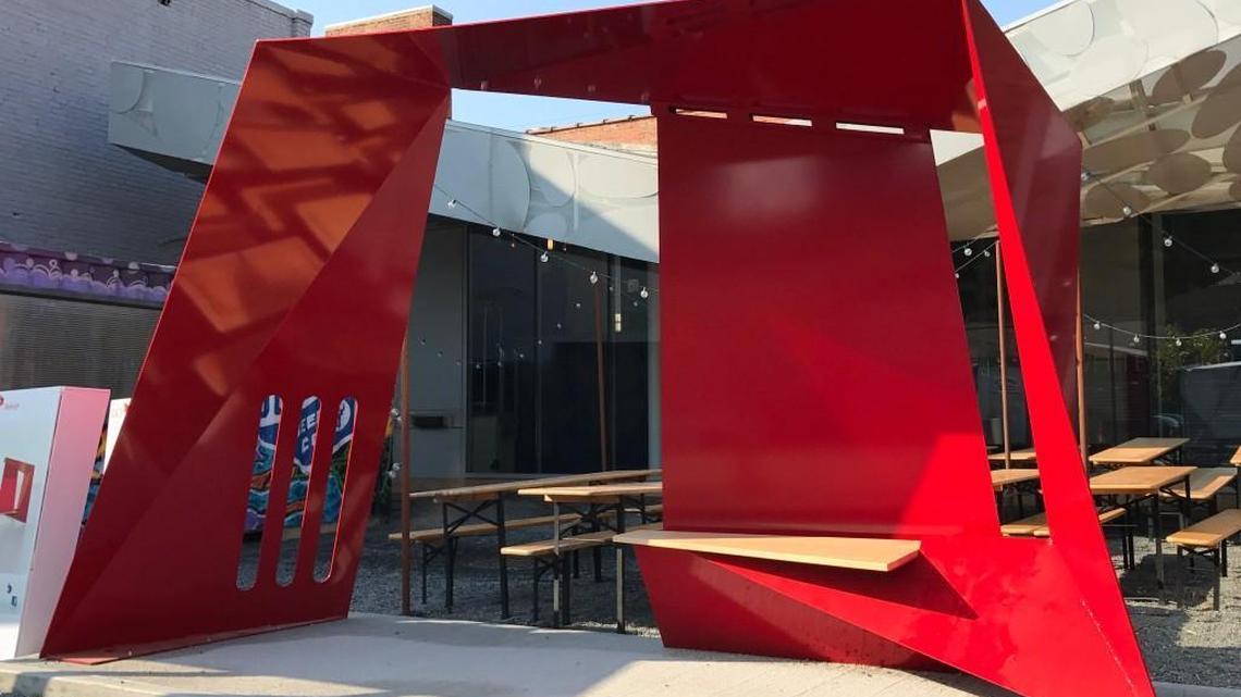 The abstract design submitted by Clark Nexsen of Raleigh.