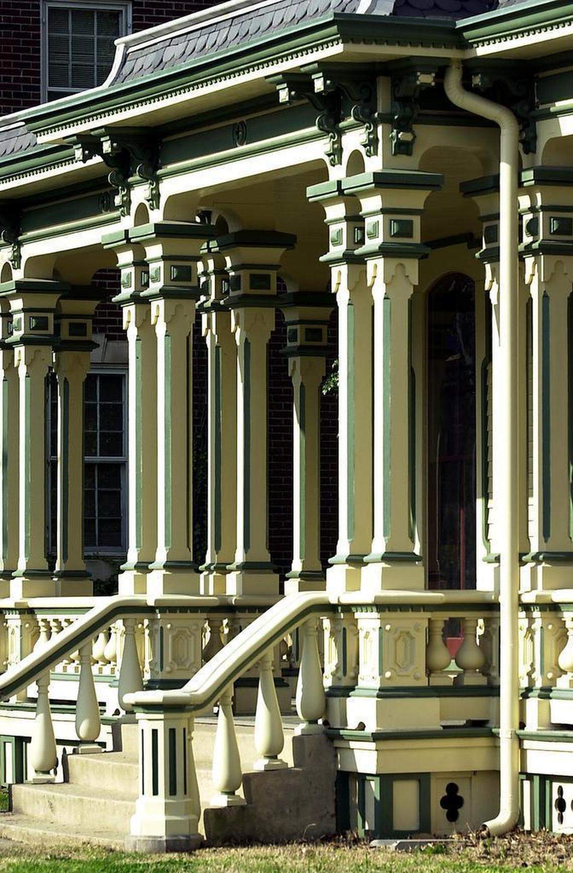 The detail of the architecture radiates in the morning sun at the Heck-Andrews House on Blount Street in Raleigh.