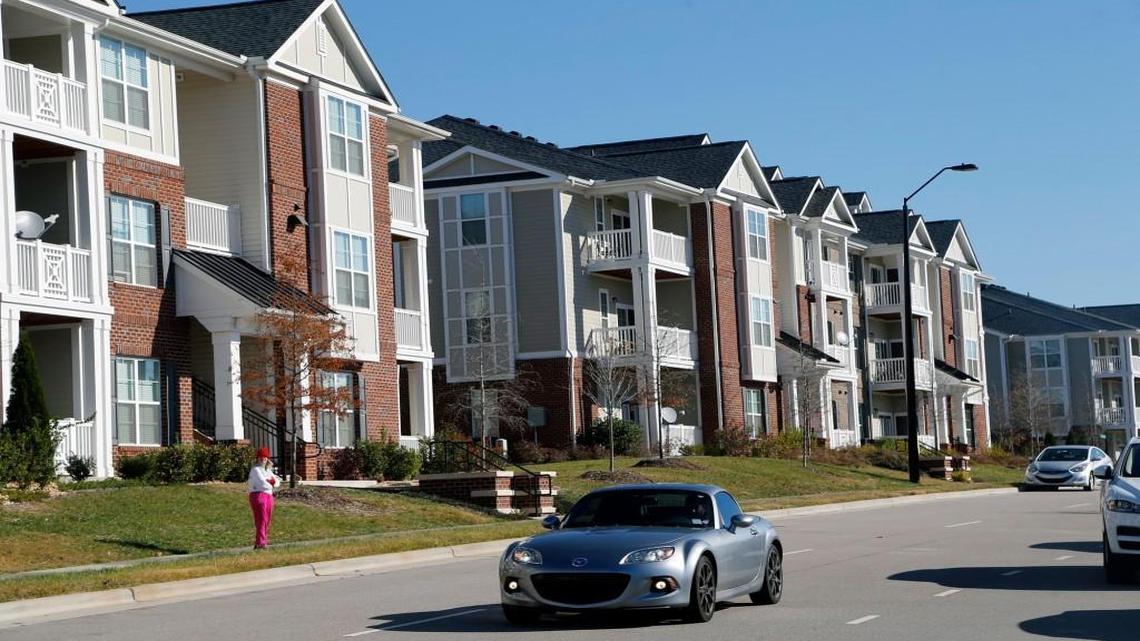 Brier Creek in northwest Raleigh is seeing lots of new development. The Clairmont apartments are seen here in December 2016.