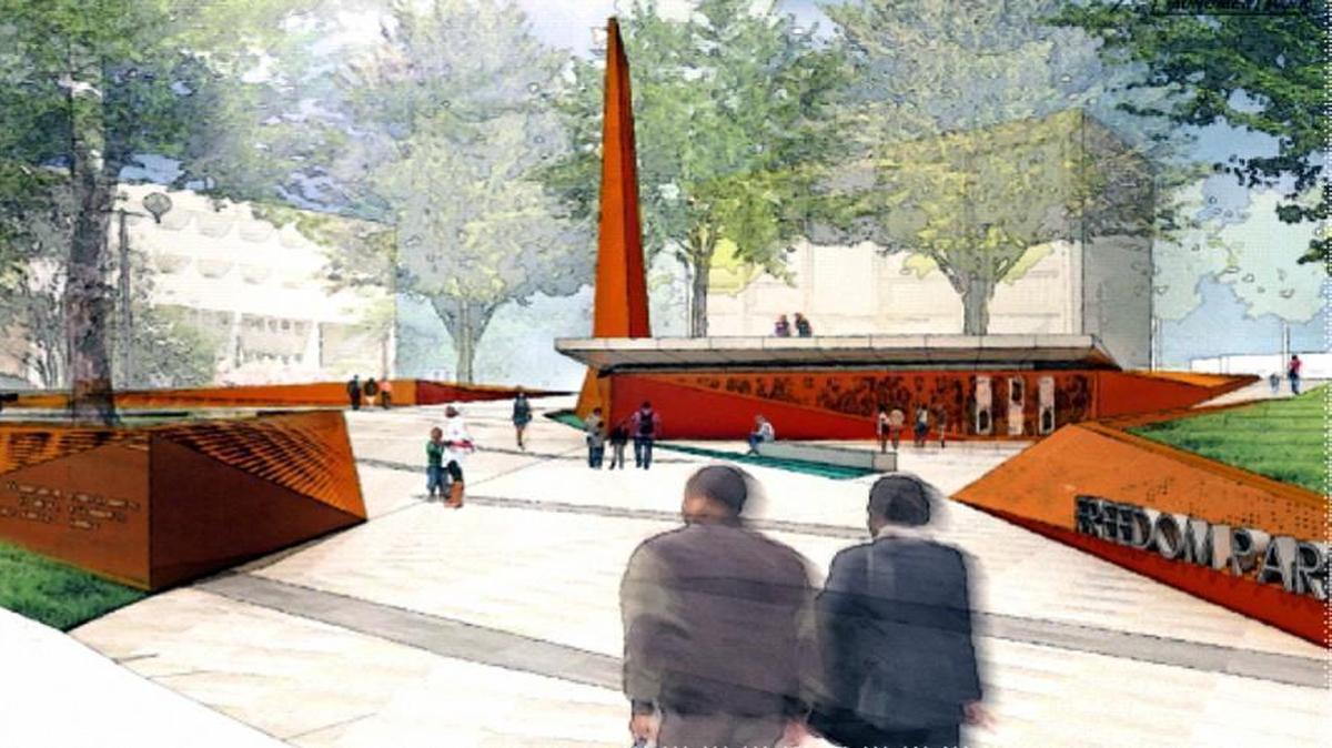 A rendering of the North Carolina Freedom Park by Phil Freelon of Perkins+Will.