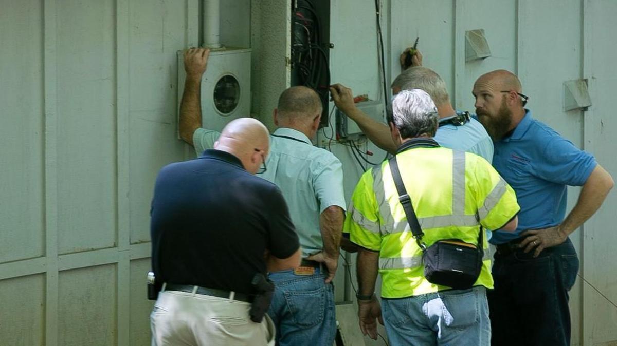 The investigation into the death of Rachel Anna Rosoff at the Heritage Point pool at 2226 Valley Forge Road was centered around an electrical breaker box on a building next to the pool complex on Tuesday, September 6, 2016 in Raleigh, N.C.
