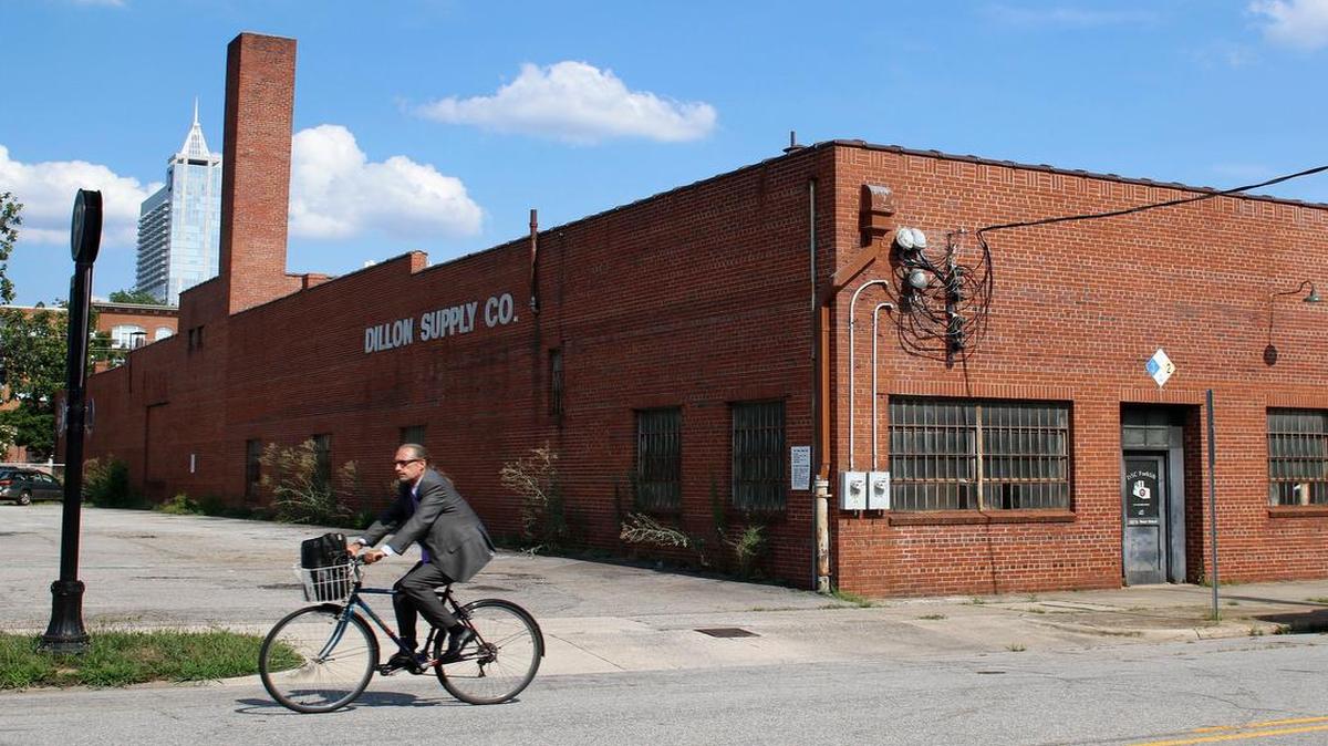 
Kane Realty has requested the Dillon Supply Warehouse in downtown Raleigh to be rezoned and redeveloped. Kane Realty is seeking zoning that could allow up to 20 stories on part of the site and seven stories for the rest of the site. 
