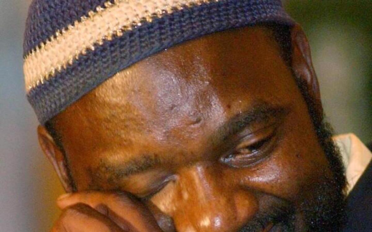Darryl Hunt during a news conference after being released from prison. Hunt, who was wrongly convicted of murder, was exonerated in 2004. Hunt killed himself last year.