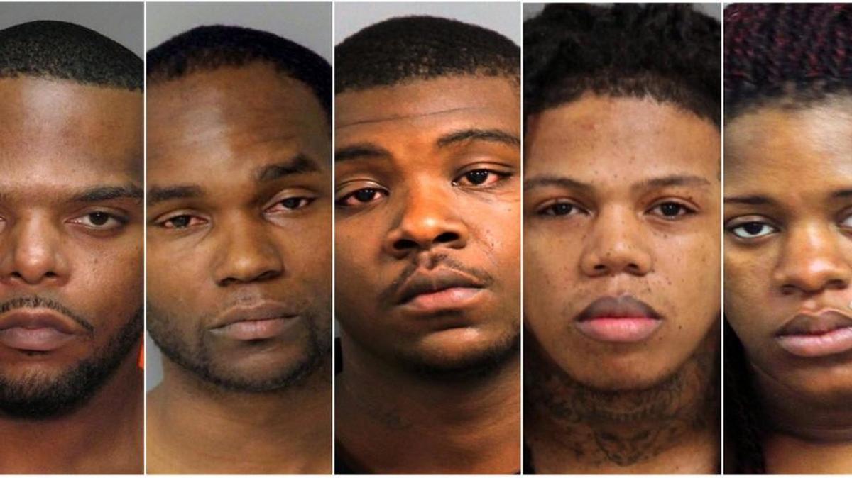 Demetrice Regus Devine aka Respect, 34, of Raleigh; Dontaous Demond Devine aka Scooch and Boochie, 28, of Raleigh; Demetrius Deshaun Toney aka Meat, 24, of Raleigh; Brandon Jowan Mangum aka B-Easy, 28, of Knightdale, North Carolina; and Shaiona Marie Smith aka Slyfox, 22, of Raleigh, were charged in a 12-count superseding indictment returned on September 21, in U.S. District Court for the Eastern District of North Carolina. Four of the defendants charged in the indictment are in custody.