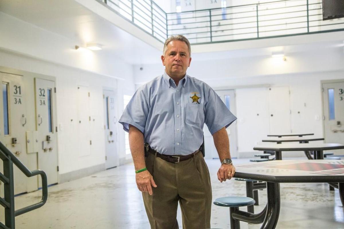 Durham County Sheriff Mike Andrews at the Durham County Detention Facility in an empty section of the jail that he wants to convert to a mental health unit.