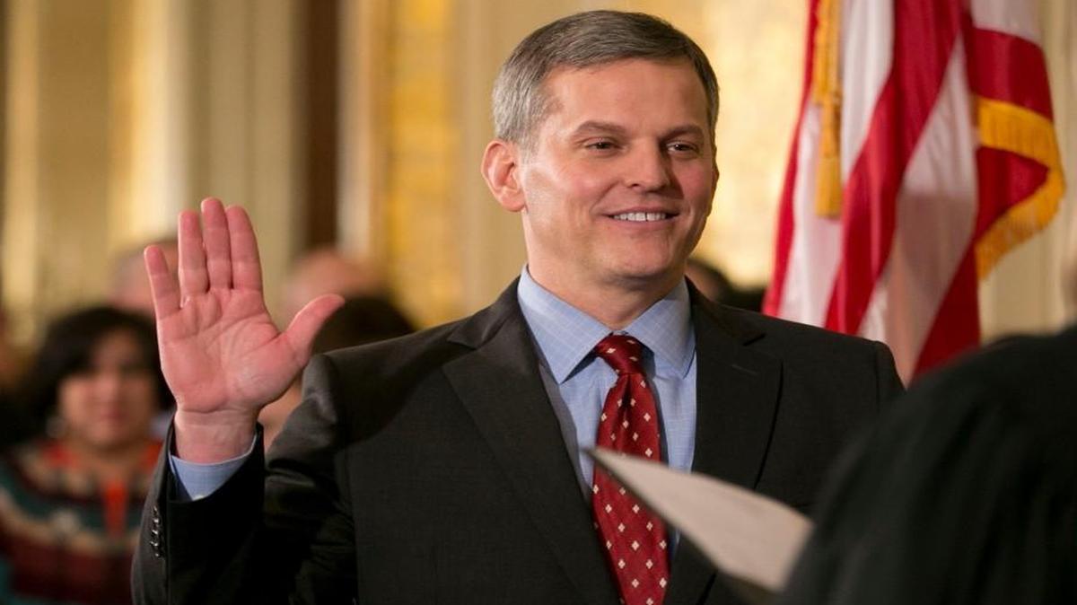 Josh Stein is sworn in as Attorney General during a ceremony on Jan. 6, 2017, at the Executive Mansion in Raleigh.