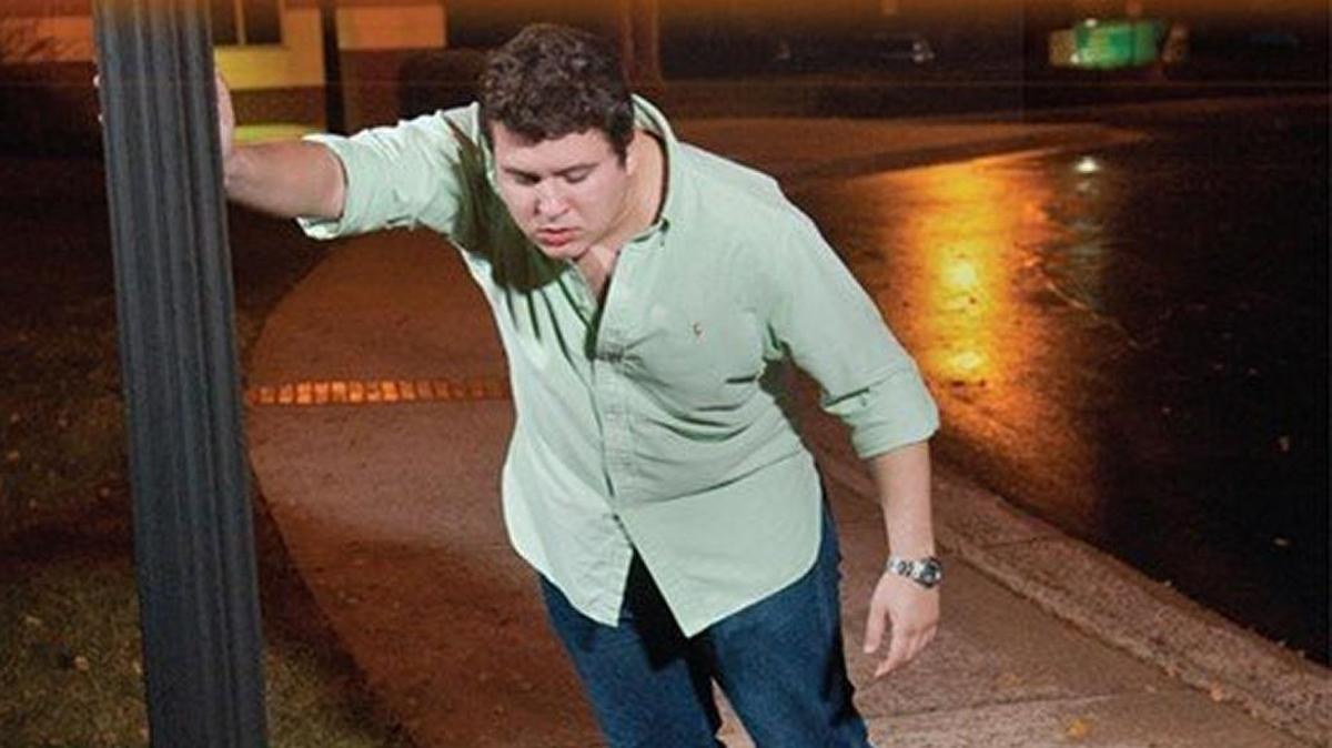 Image from a 2015 controversial ad run on the back pages of the North Raleigh News and Midtown Raleigh News, community papers owned by The News & Observer. The ad showed a young, drunken-looking man leaning on a lamp post as if he might vomit, and the text suggested that Raleigh councilwoman Mary-Ann Baldwin wanted to turn downtown Raleigh into “DrunkTown.”