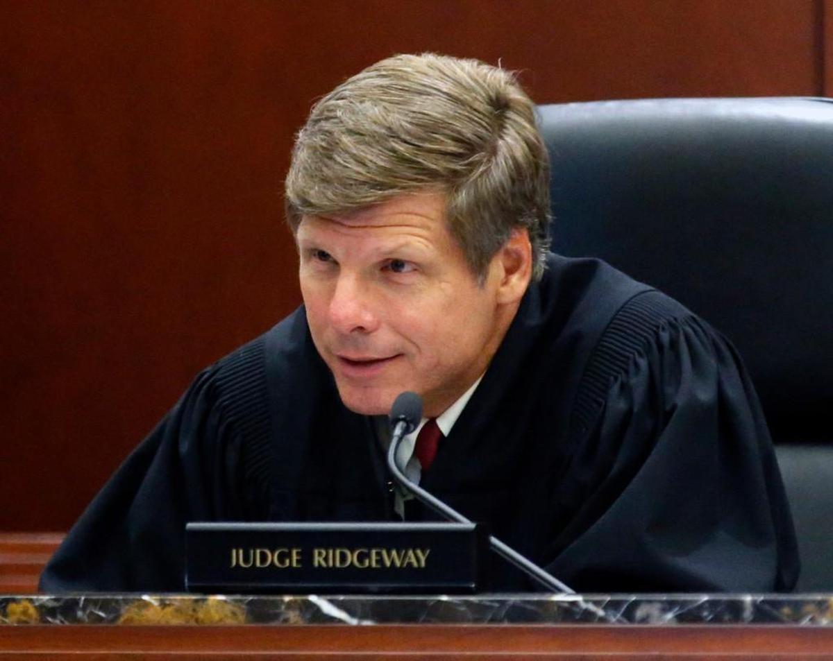 Superior Court Judge Paul C. Ridgeway presides at the Jason Young hearing in a Wake County courtroom in June.