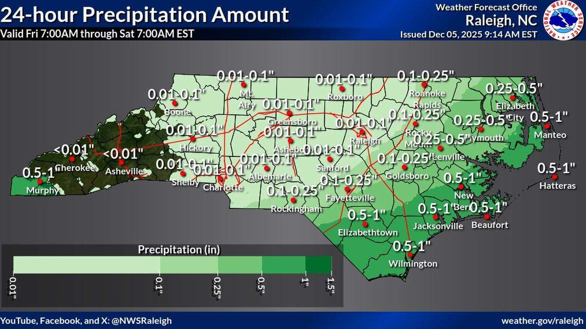 How long will cold rain last today in the Triangle? Here’s when it’ll clear out