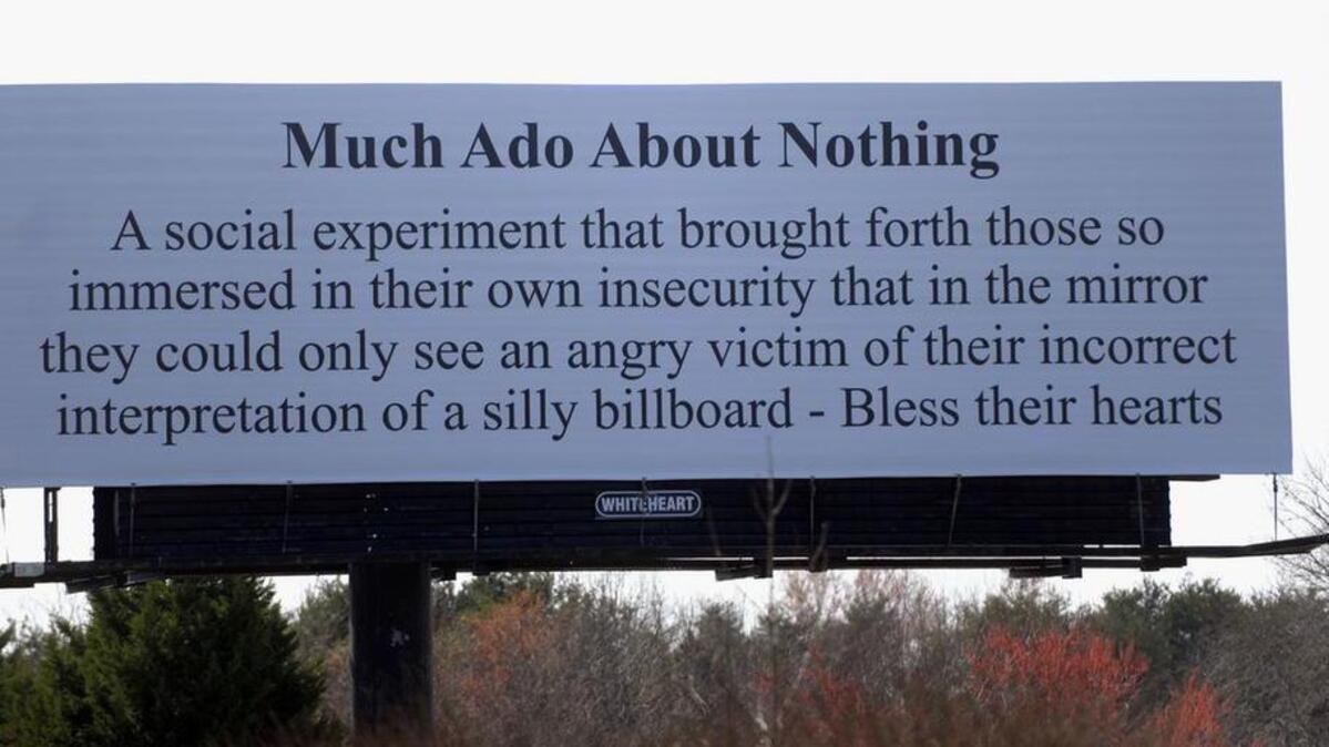 In an apparent rebuttal of criticism of a previous sign, a new billboard has taken its place near Winston-Salem.