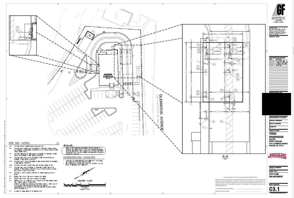 This screen grab of a site plan obtained by The News & Observer shows how the new Jaggers restaurant would be built.