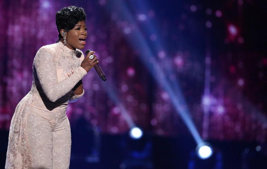 In this April 7, 2016, file photo, Fantasia Barrino performs at the “American Idol” farewell season finale at the Dolby Theatre in Los Angeles.