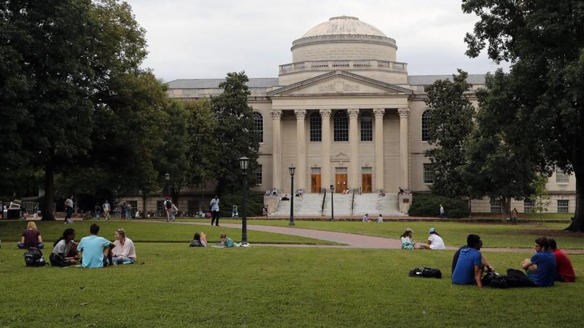 Students mingle on the quad in front of the Wilson Library on the UNC campus in Chapel Hill in August. The James G. Martin Center for Academic Renewal is taking some credit for recent university policies enacted by the legislature and the UNC Board of Governors.