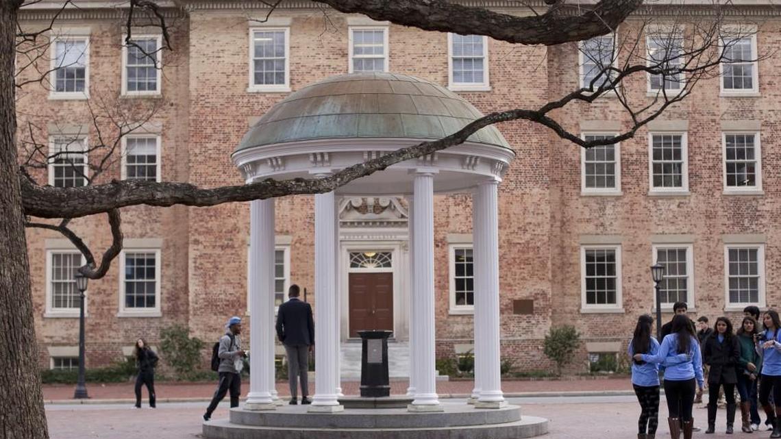 The Historic South Building and the Old Well on the University of North Carolina campus