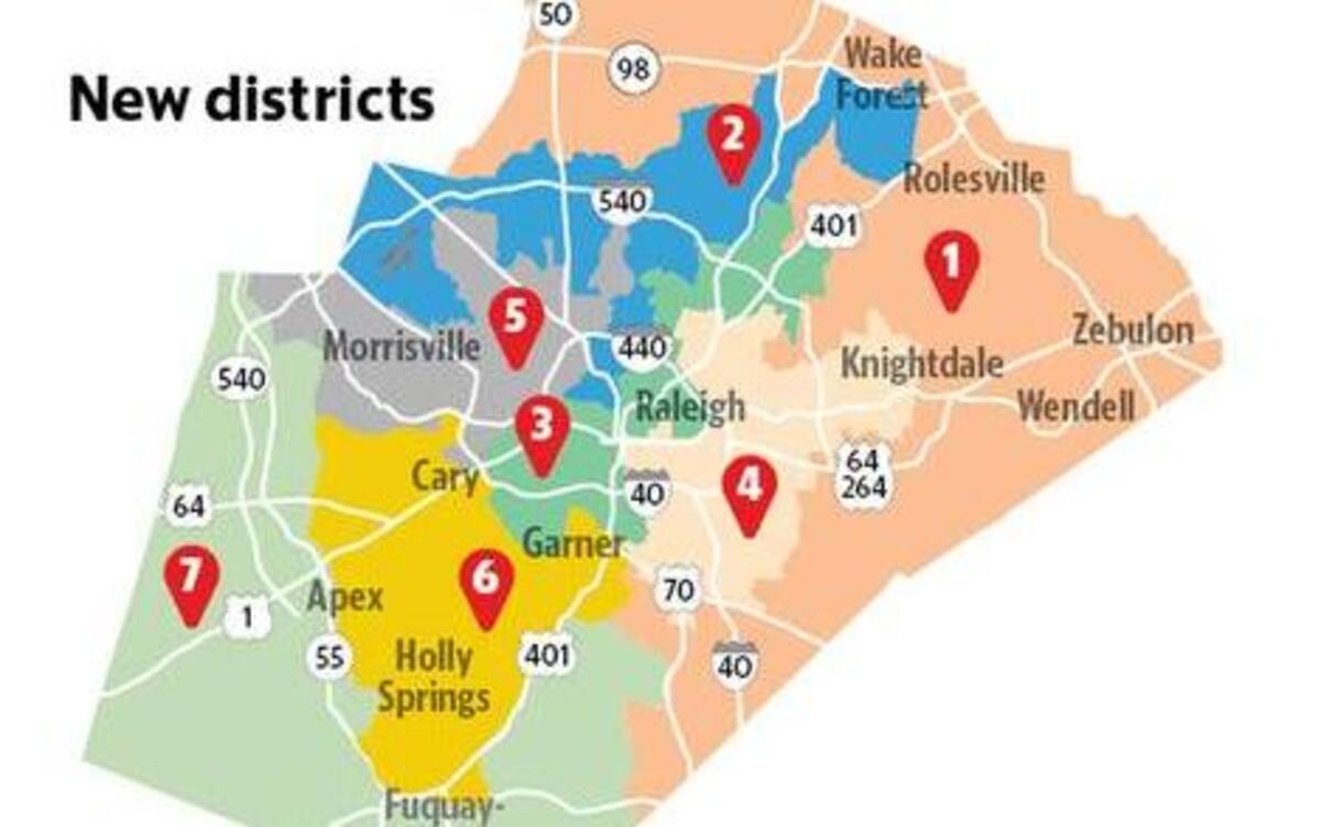 Wake County school board election districts