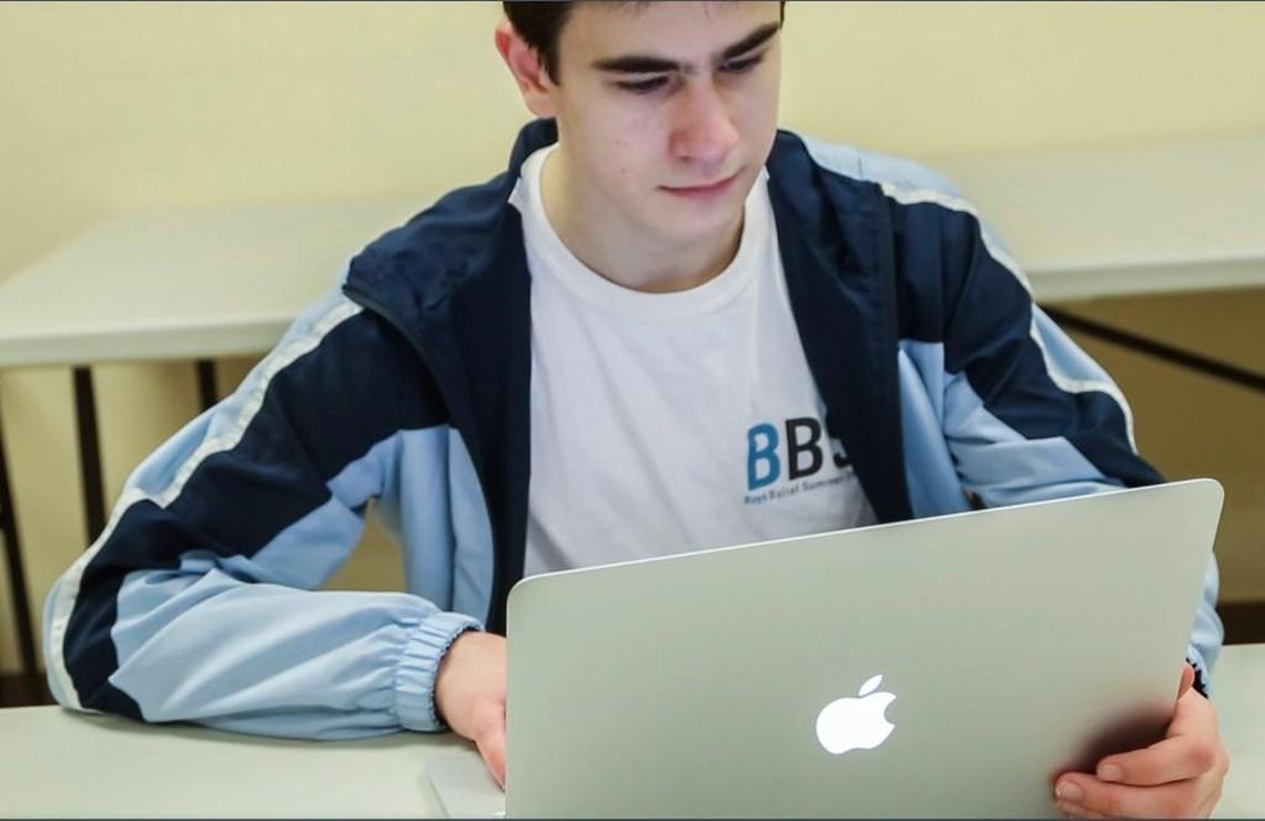 Clark Eselgroth does schoolwork after participating in an advanced dance program at the International Ballet Academy in Cary when most others his age are in classrooms or science labs. Eselgroth moved from Asheville to Cary and was soon confronted with the question of how to balance school with the hours of daily work required to realize his goal of becoming a professional dancer.