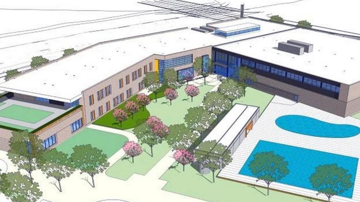 An artist’s rendering of the proposed combination YMCA and a elementary school in Southeast Raleigh.