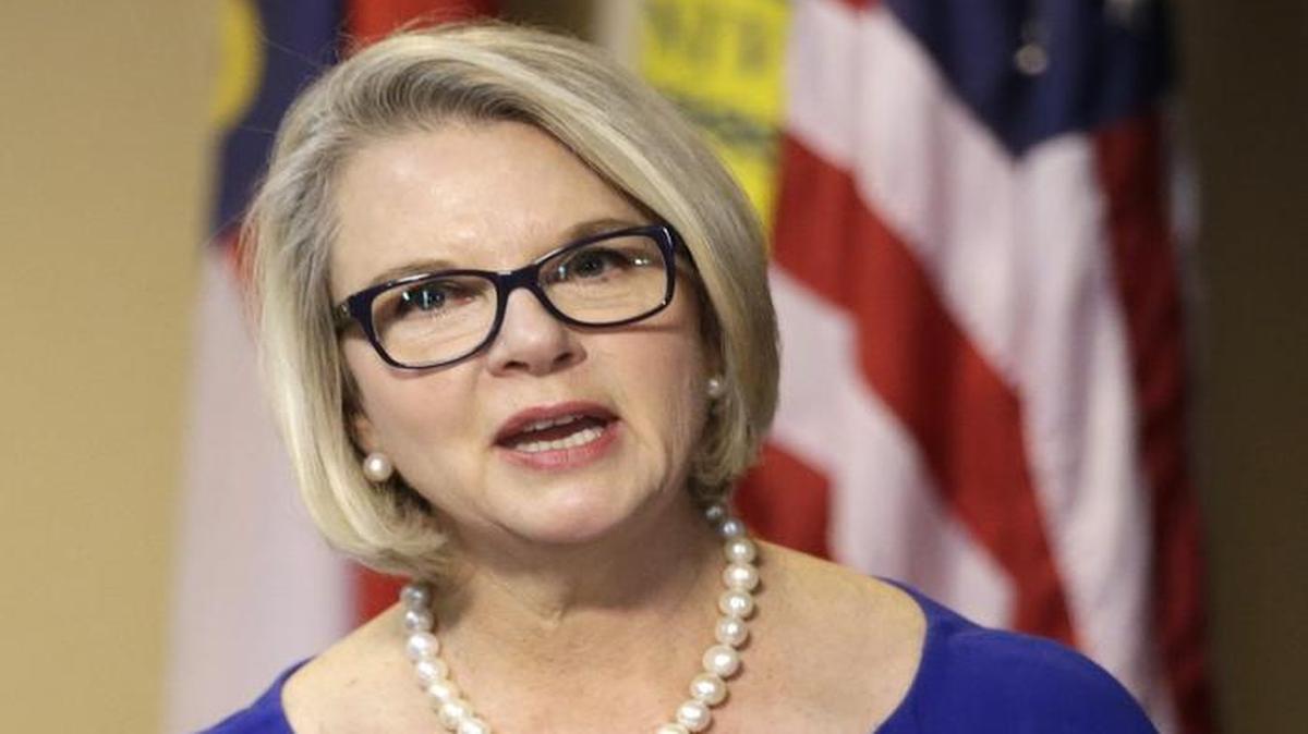Margaret Spellings, the newly elected president of the North Carolina public university system makes comments during the University of North Carolina Board of Governors meeting in Chapel Hill Oct. 23, 2015.