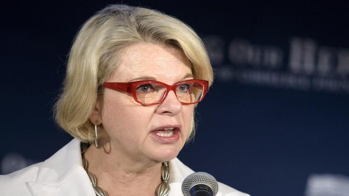
Margaret Spellings, president of the George W. Bush Presidential Center, speaks at the US Chamber of Commerce June 24, 2015 in Washington, DC. 
