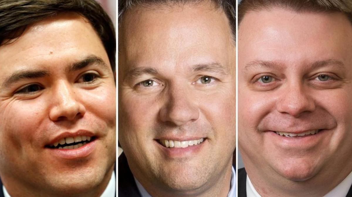 From left, N.C. Superintendent of Public Instruction Mark Johnson, Lt. Gov. Dan Forest and Republican state Rep. Jason Saine are among North Carolina politicians who have received campaign contributions from charter school supporters.