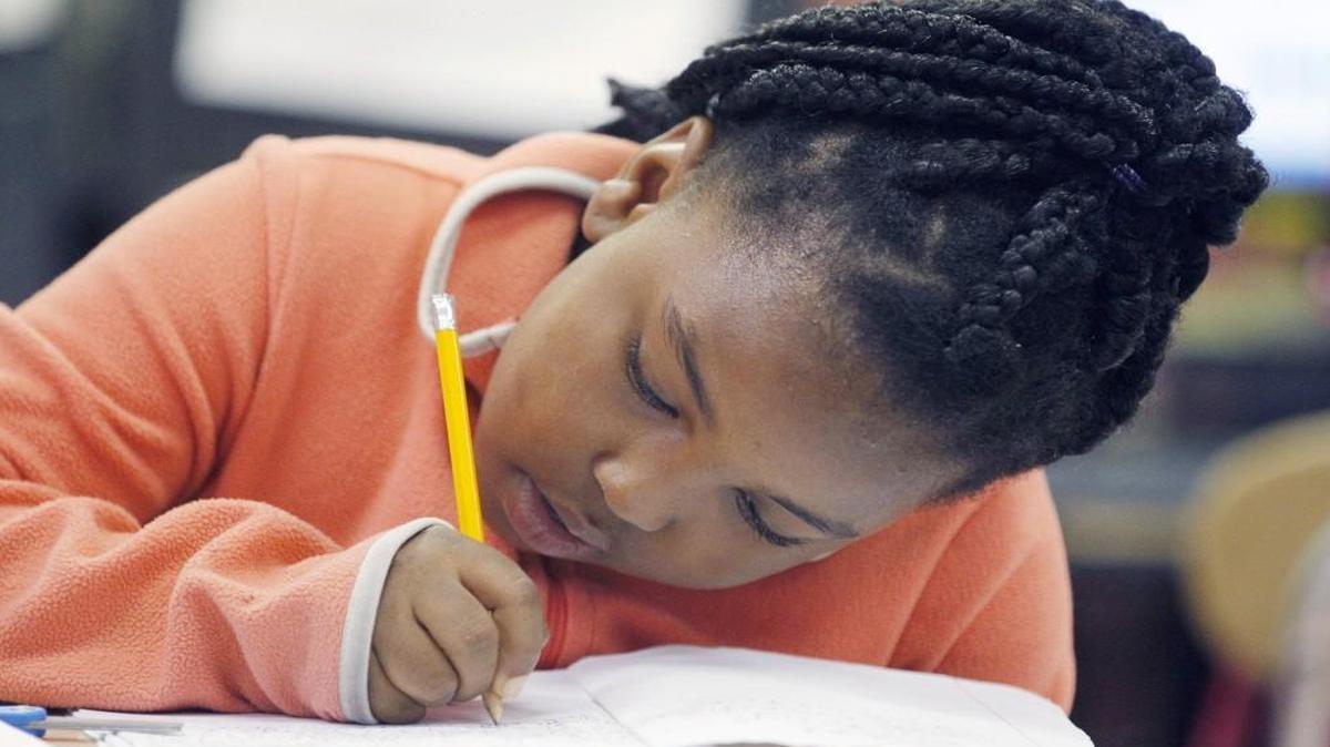 Ke-Mara Dunston takes a standardized test at Vance Elementary School in Garner.