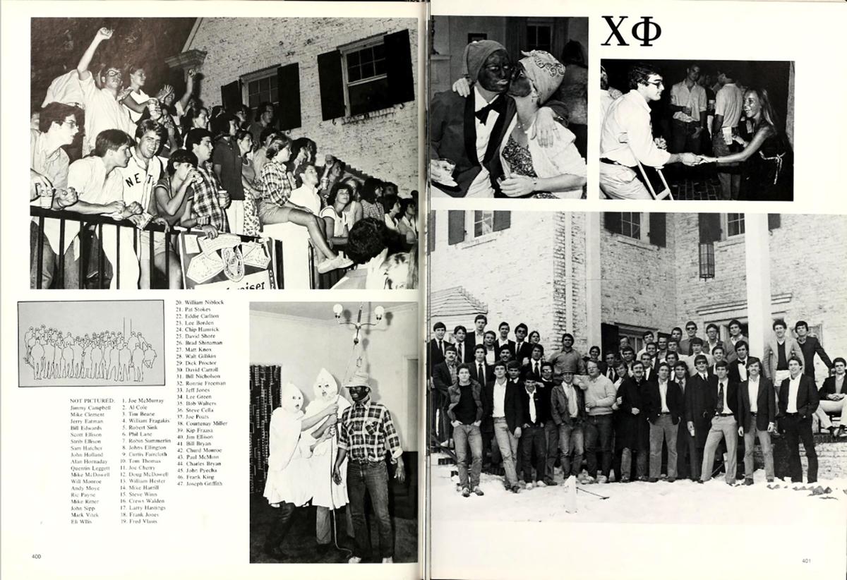 The Chi Phi fraternity page in the 1979 UNC yearbook, Yackety Yack.