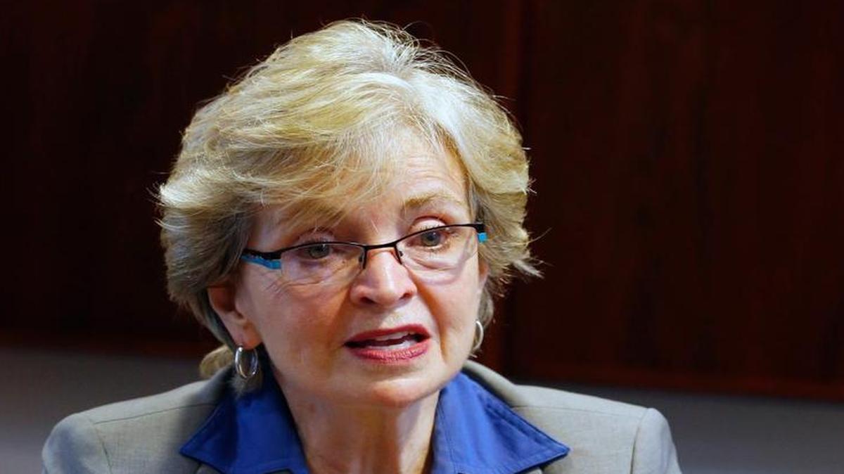 Superintendent of Public Instruction June Atkinson discusses Common Core at her office in Raleigh last year.