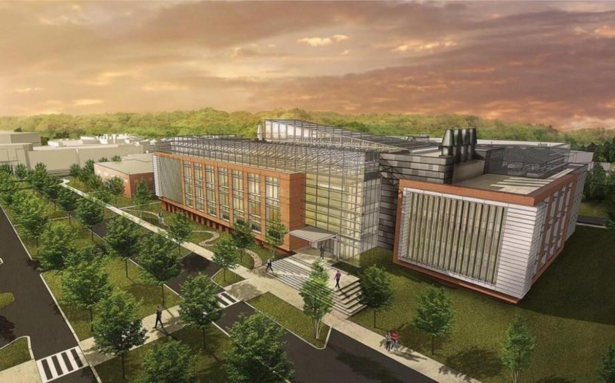 An artist's rendering of the planned $160 million plant sciences research complex on the N.C. State University’s Centennial Campus. The university has received a $45 million grant from the Golden LEAF Foundation, which will go toward the complex.